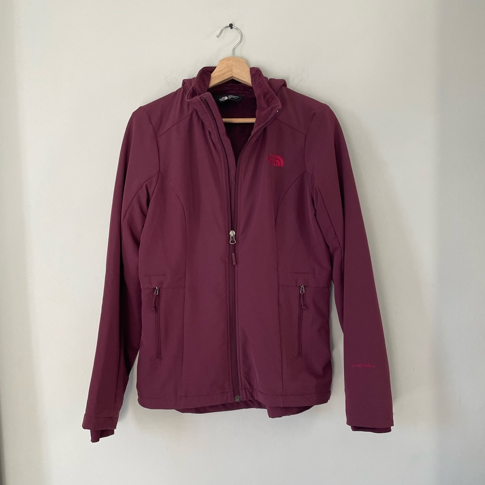 The North Face Burgundy Women's Fleece Lined Windfall Jacket